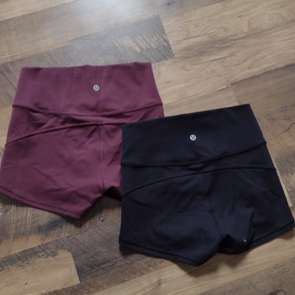 Lululemon boogie roll down shorts 2 pr nwot